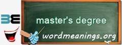 WordMeaning blackboard for master's degree